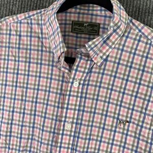 Southern Point Co Mens S‎ Plaid Shirt Pink Blue Long Sleeve Preppy Tradcore Ivy